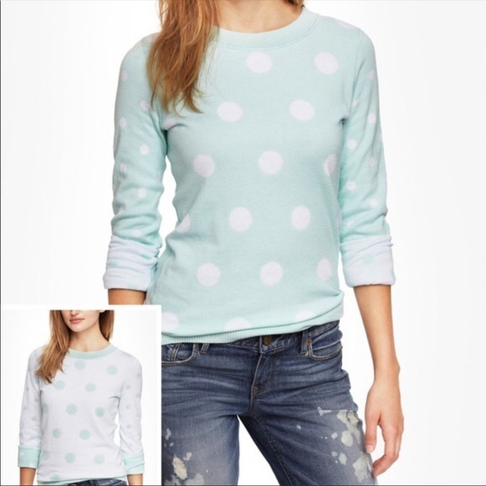 Express Polka Dot Crew Neck Sweater